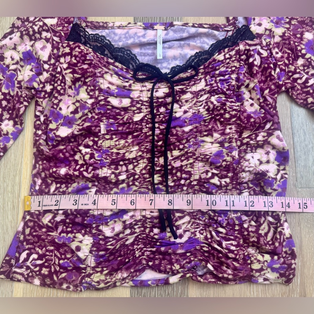 Free People Women’s Floral and Lace Top - Picture 9 of 9